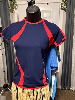 Tory Burch blue and orange Tory sports top Small